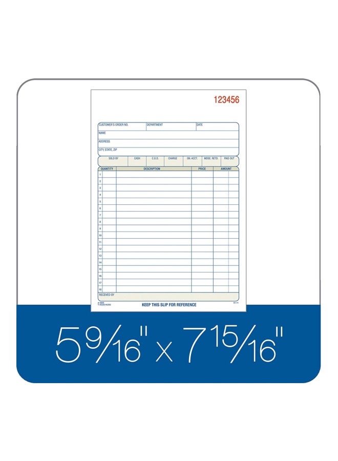 ADAMS 12-Piece Sales Order Form Notepad White/Blue/Green  - Image 3