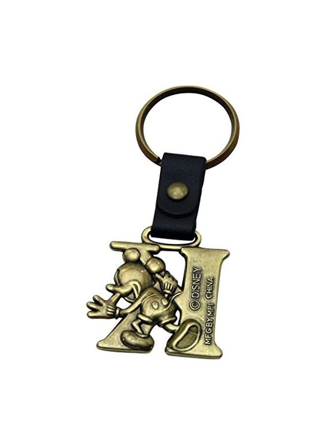 Disney Mickey Mouse Letter K Keychain Gold/Black  - Image 3