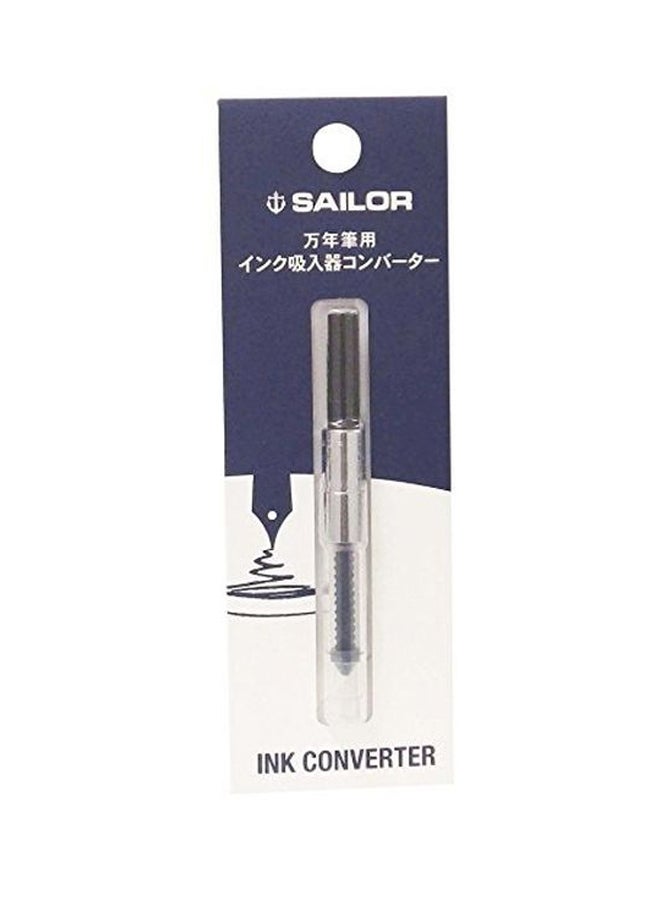 2-Piece Fountain Pen Ink Converter Black/Silver
