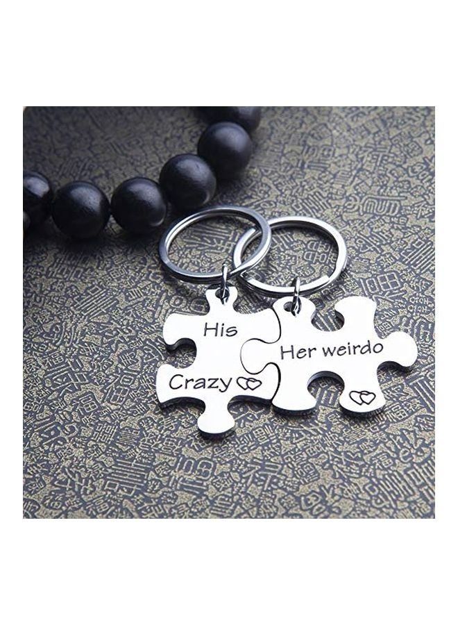 Fleure Esme Couples Keychain Set Silver/Black - Image 4