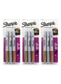 Sharpie Metallic Fine Point Permanent Marker, Assorted Colors, 3 Count (Pack of 3) Total 9 Markers  - Image 2