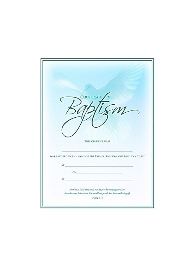 6-Piece Certificate Of Baptism Set Green/Yellow