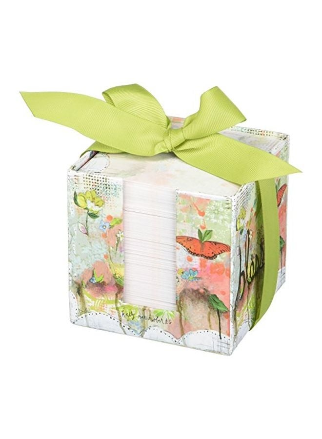 لانج مكعب ملاحظات مباركة مكوّن من 400 قطعة للمصمم كيلي راي روبيرتس أبيض/أخضر - Image 1