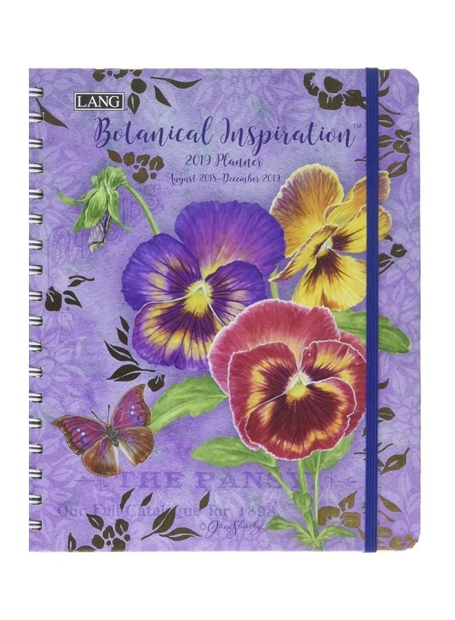 LANG - 2019 Botanical Inspiration Planner Purple/Yellow/Red - Image 1