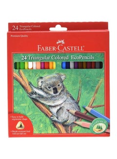 24-Piece Triangular Coloured Eco Pencils Yellow/Blue/Pink