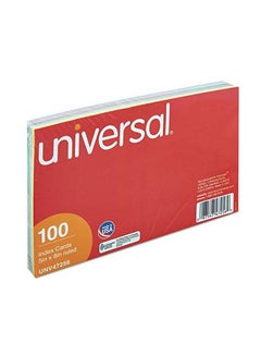 UNIVERSAL Index Cards 5 x 8 Blue/Salmon/Green/Cherry/Canary 100/Pack  - Image 2