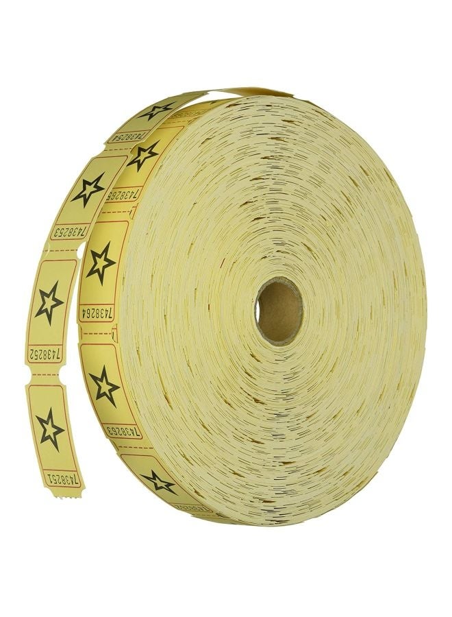 فن إكسبريس لفة ملصقات فردية بتصميم يحمل رسمة نجمة مكونة من 2000 قطعة أصفر/أسود