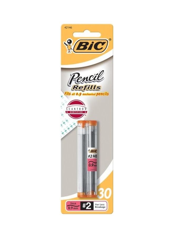 Bic 30-Piece Pencil Lead Refills Clear/Orange
