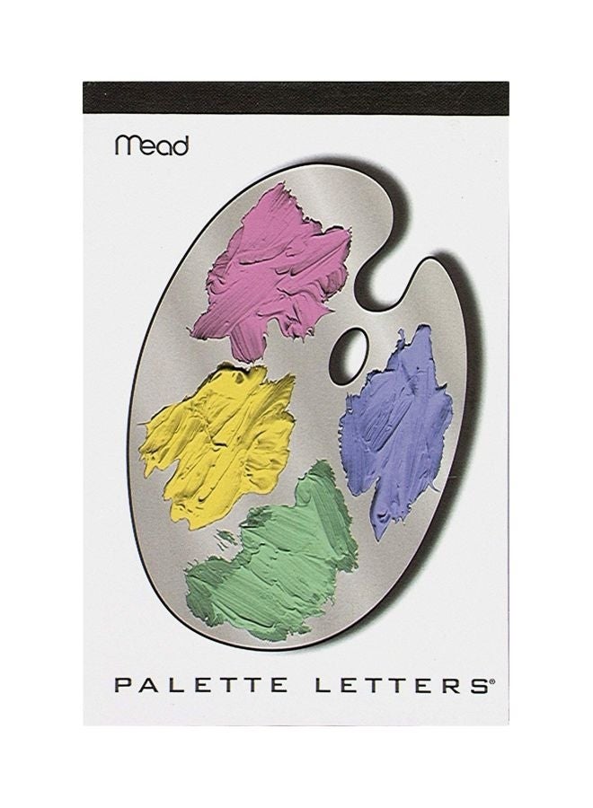 Mead - Palette Letters Tablet Notepad Grey/Yellow/Green - Image 1