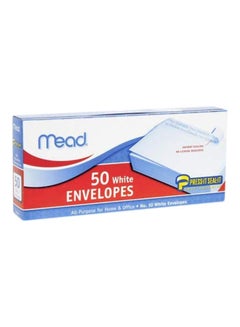 Mead 50-Piece Press-It Seal-It Business Envelope Set White 