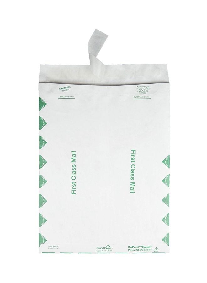 كوالتي بارك 100 ظرف بريد عالي الجودة أبيض/أخضر - Image 2