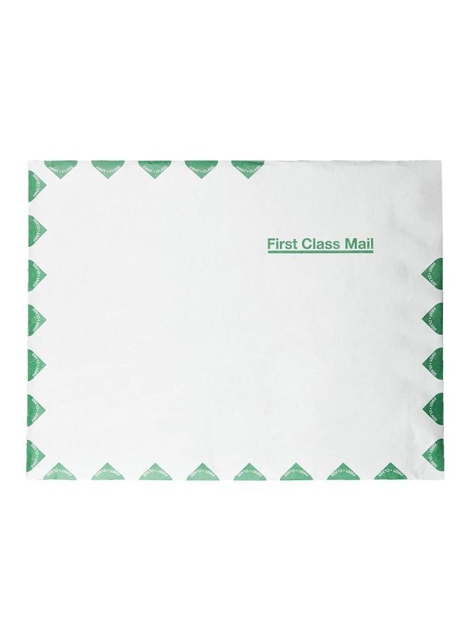 كوالتي بارك 100 ظرف بريد عالي الجودة أبيض/أخضر - Image 3