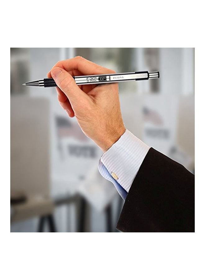 Zebra Pen - 2-Piece F-301 Retractable Ballpoint Pen Silver/Black - Image 1