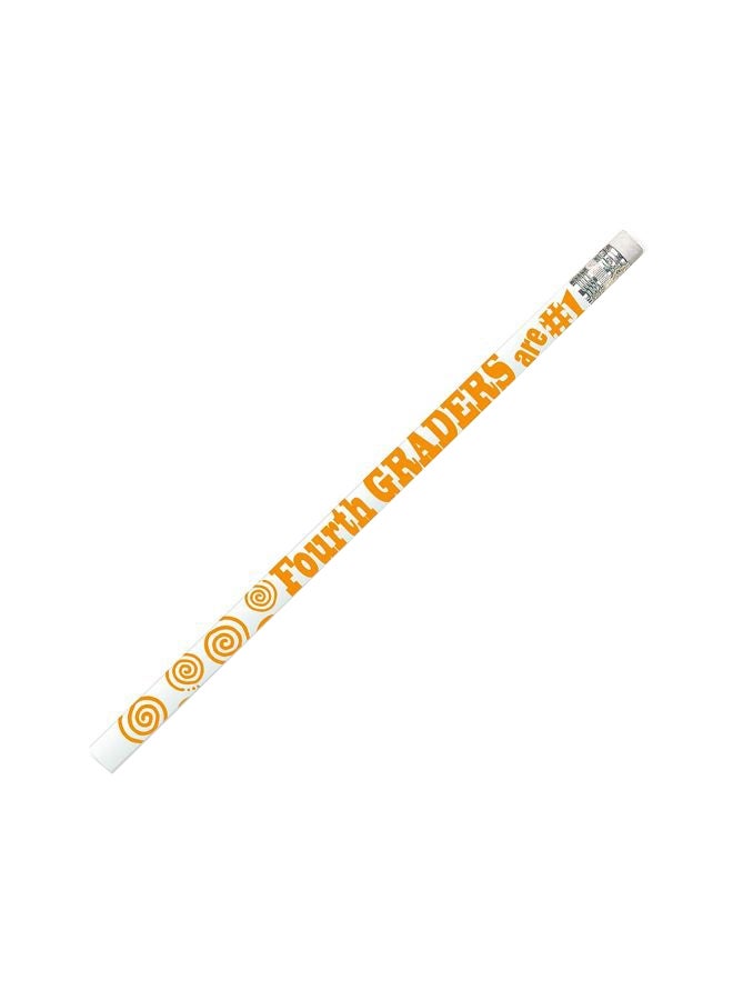 Musgrave Pencil Co 12-Piece 1HB Wooden Pencil Set White/Orange 