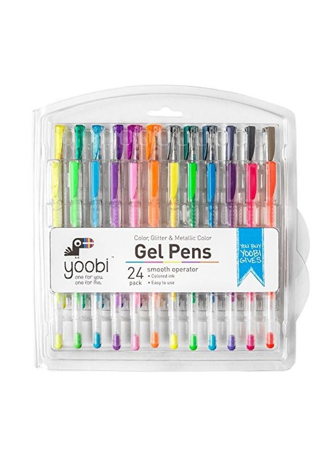 Yoobi 24-Piece Gel Pen Set Multicolour