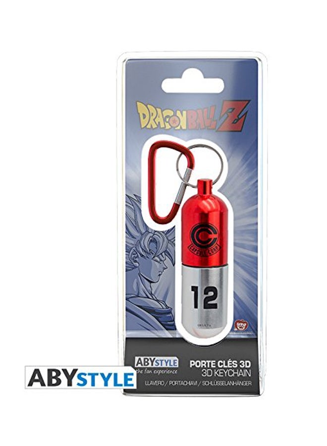 ABYstyle Dragon Ball Z Capsule Corp. 3D Keychain Red/Silver  - Image 2