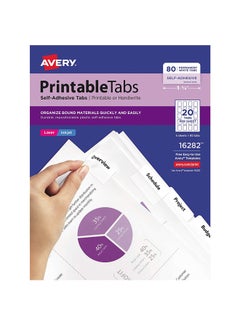 AVERY Pack Of 80 Printable Tab White  - Image 1