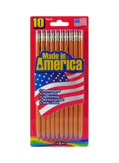Cra-Z-Art 10-Piece Made In America Pre-Sharpened No.2 Pencils Orange 