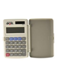 School Smart 8-Digit Handheld Pocket Calculator White/Blue  - Image 1