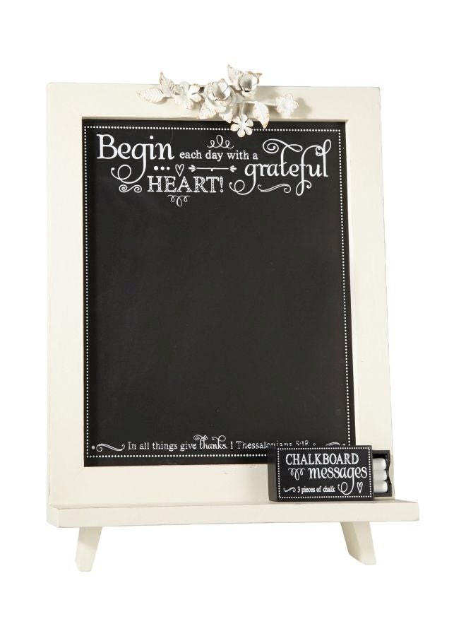 Faithworks Vintage Shabby Chic Framed Chalkboard With Chalk Black/White