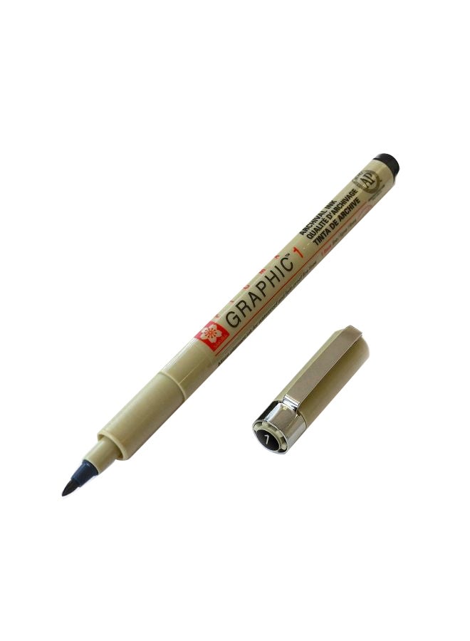 3-Piece Graphic Pigment Drawing Pen Black