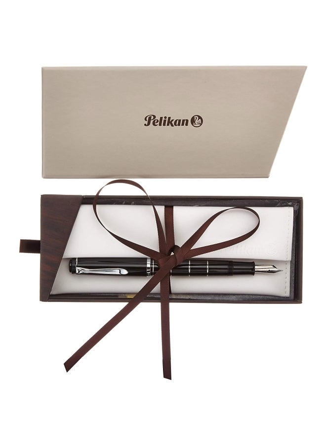 Pelikan 215 Ring Design Fountain Pen Black/Steel  - Image 2