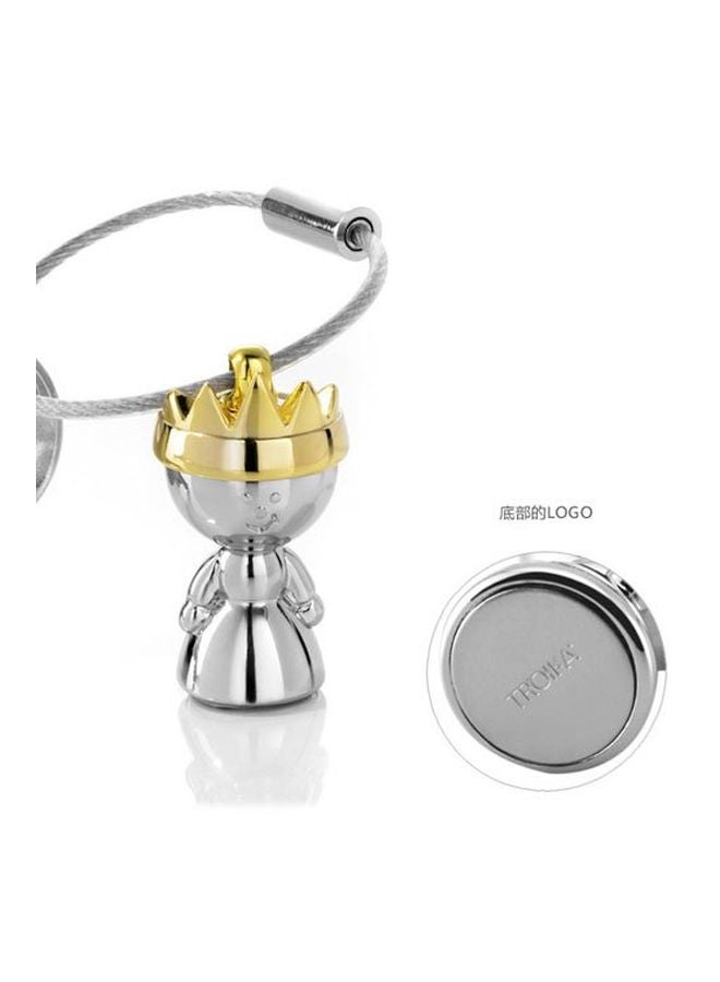 ترويكا حلقة مفاتيح على شكل ملك صغير وملكة صغيرة ذهبي/فضي - Image 2