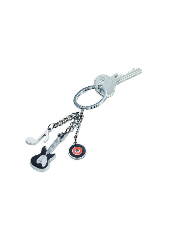 Troika Music Keyring Silver/Black/Red  - Image 1