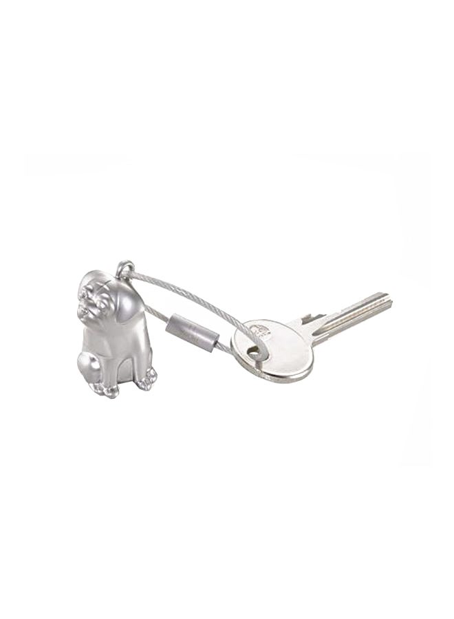 Troika Pug Dog Key Ring Silver  - Image 1