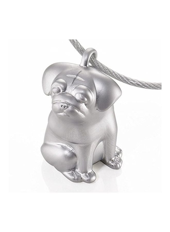Troika Pug Dog Key Ring Silver  - Image 2
