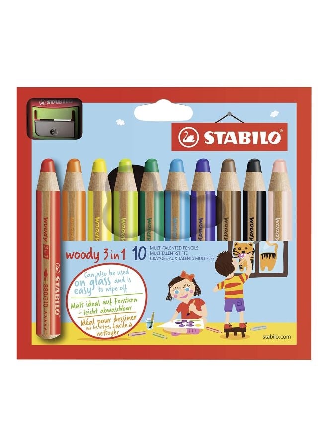 STABILO - 10-Piece 3-In-1 Colouring Pencil Set Multicolour - Image 1