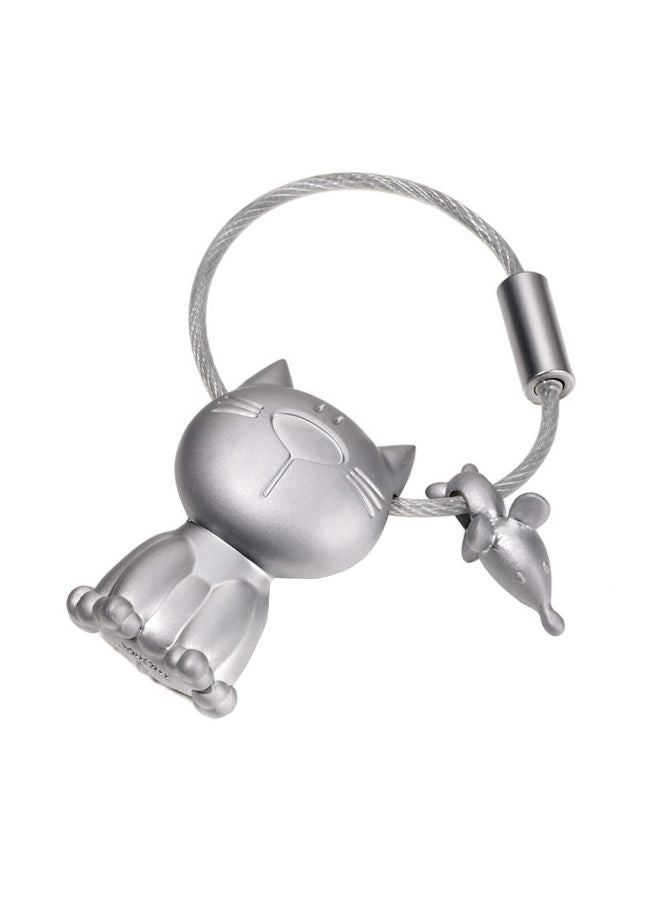 Troika Chrome Plated Keyring Silver  - Image 1