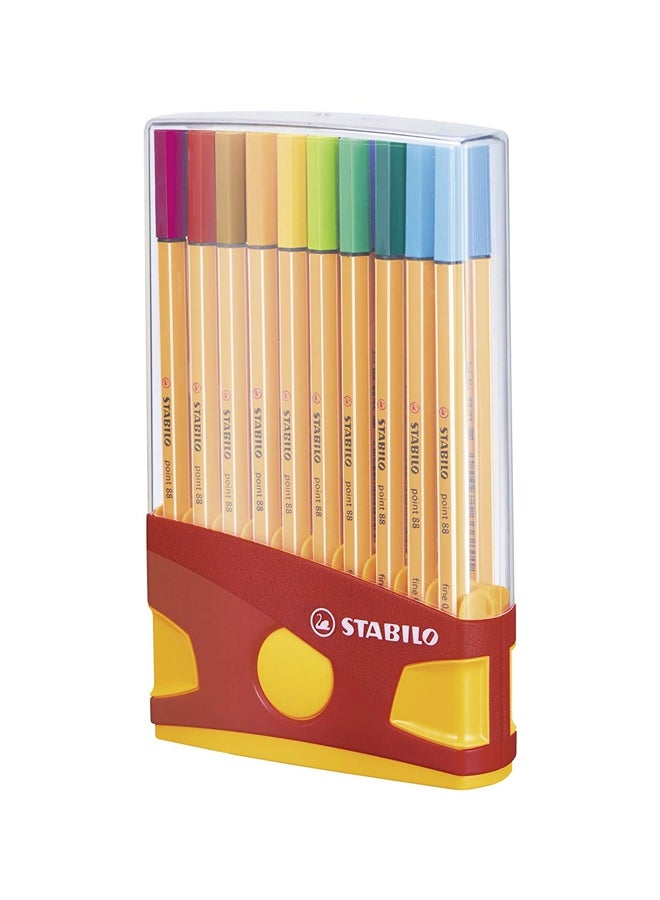 STABILO - 20-Piece Point 88 Fineliner Pen Set Yellow/Green/Blue - Image 1