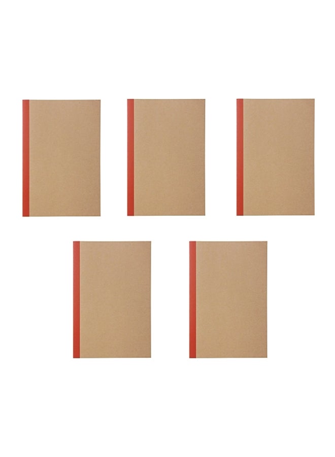 MUJI 5-Piece B5 Notebook Set Brown/Red  - Image 1
