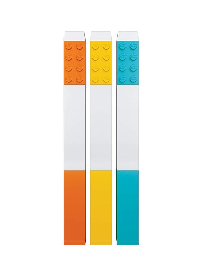 ليغو أقلام ماركر هايلايتر بتصميم مكعبات بناء من 3 قطع أصفر/برتقالي/أزرق - Image 1