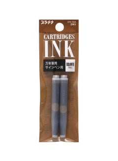 Platinum Pack Of 2 Fountain And Marker Refill Brown 