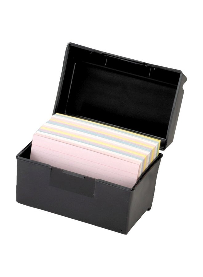 2-Piece Flip-Top Index Card Holder Black
