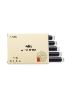 JINHAO Pack Of 5 Fountain Pen Ink Cartridge Black  - Image 1