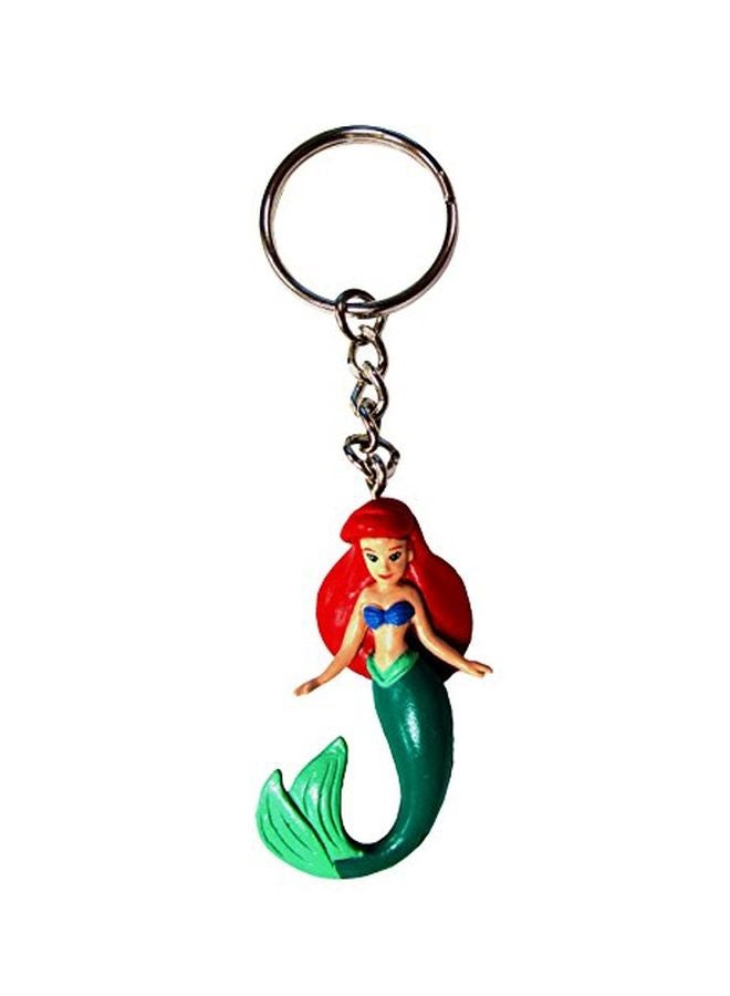 Disney Ariel Keychain Silver/Green/Red 