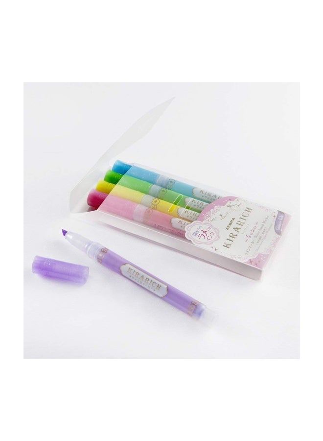 ZEBRA 5-Piece Glitter Highlighter Set Multicolour  - Image 2