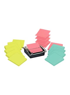 Post It 12-Piece Super Sticky Note With Dispenser Yellow/Pink/Blue 