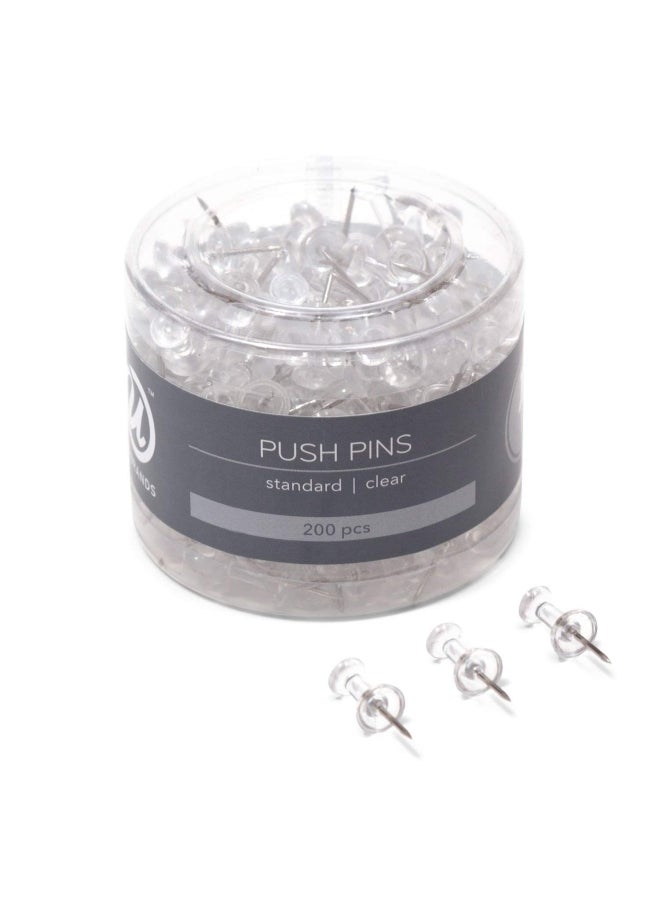 U Brands 200-Piece Push Pins Clear  - Image 2
