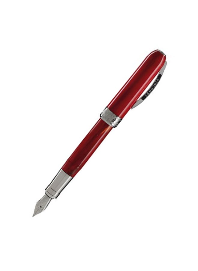 Fine Point Fountain Pen Red/Silver