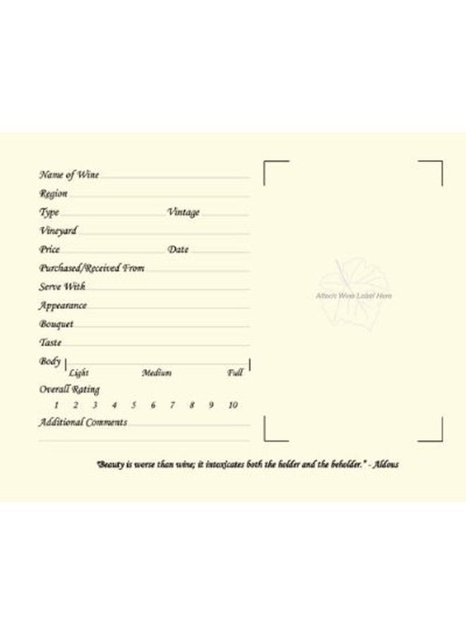 بوك فاكتوري 72-Page Wine Journal/Wine Collector's Log Book Black  - Image 3