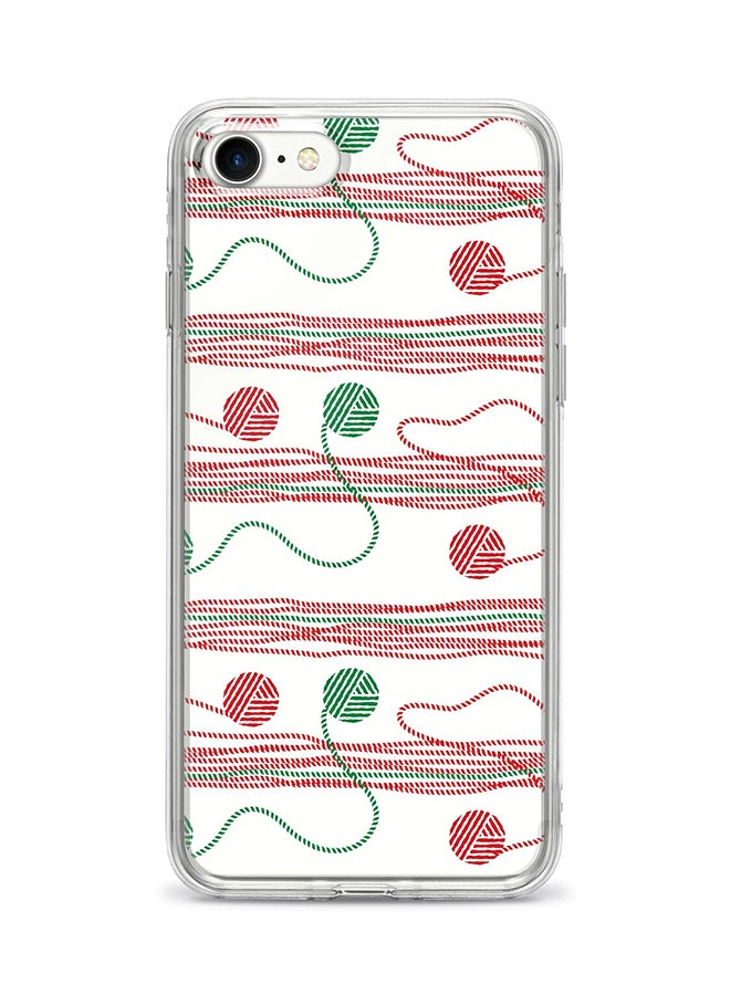 غطاء حماية واق لهاتف أبل آيفون 8 نمط مطبوع بالكامل بتصميم بكرات من الصوف