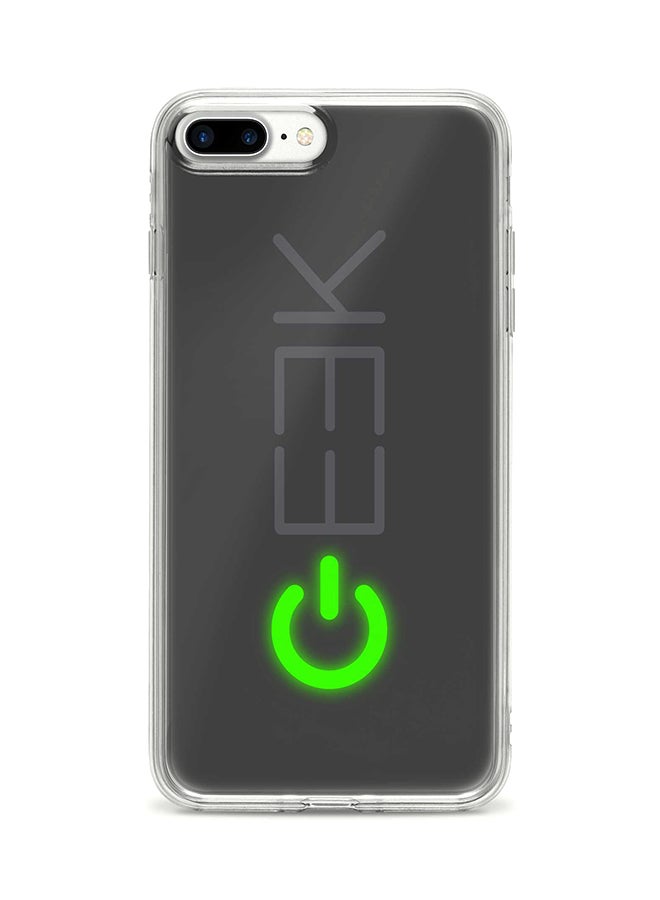 ستايلايزد غطاء حماية واق لهاتف أبل آيفون 8 بلس مطبوع بالكامل بكلمة "Geek" بتصميم وضع التشغيل