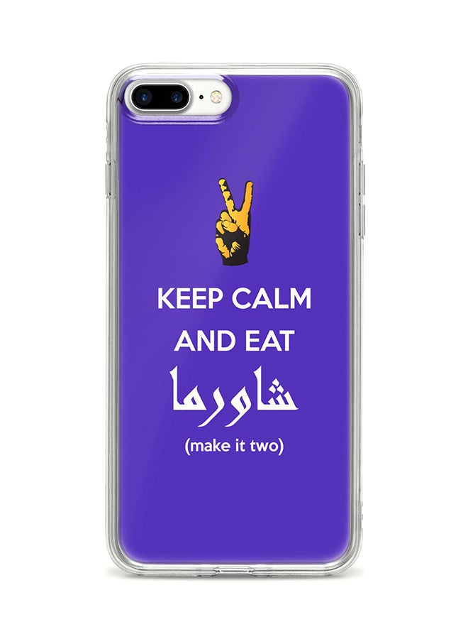 Stylizedd Protective Case Cover For Apple iPhone 8 Plus Keep Calm And Eat Shawarma (Blue) Full Print
