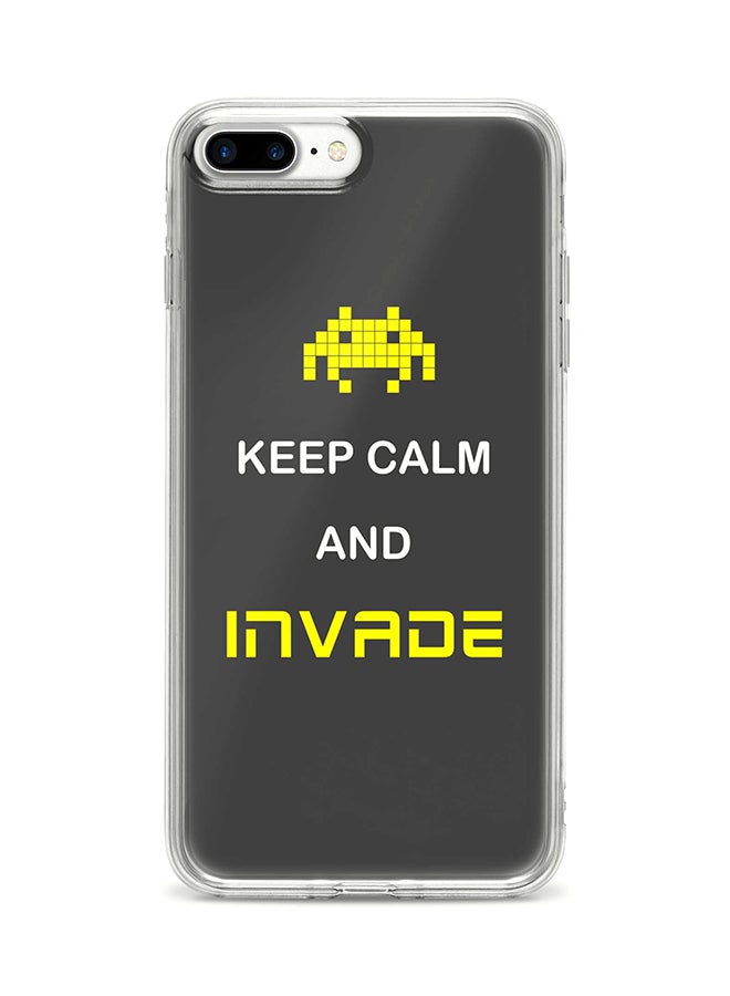 غطاء حماية واق لهاتف أبل آيفون 8 بلس مطبوع بالكامل بعبارة "Keep Calm And Invade"