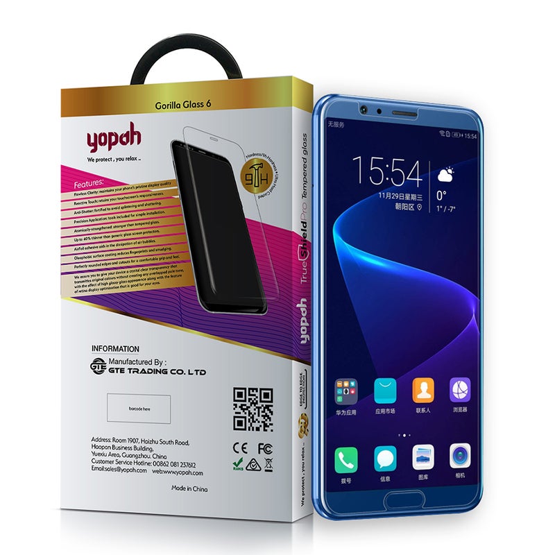 yopah Tempered Glass Screen Protector For Huawei Honor View 10 Clear - Image 5