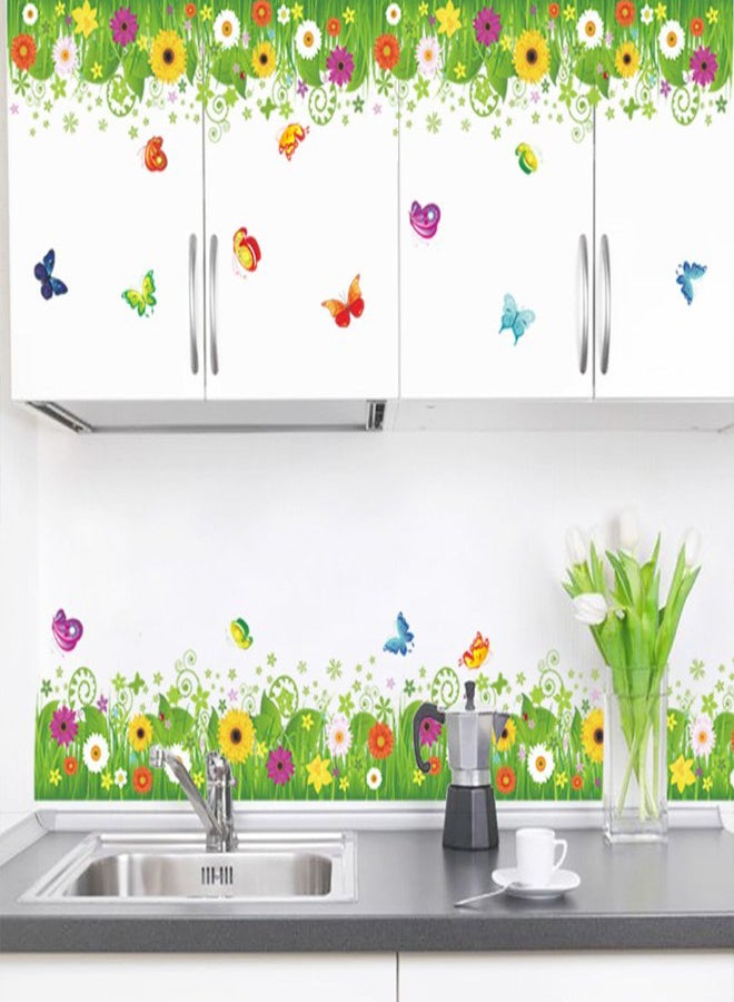 Amaonm - Removable Beautiful Green Sunflower Wall Sticker - Image 1